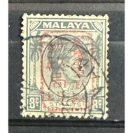 Malaya 1942 8c Japanese Occupation Opt Straits SG#J151 Grey VF Used (Stamp B001)