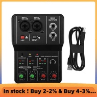 Q-12 Sound Card Audio Mixer Sound Board Console Desk System Interface 4 Channel 48V Power Stereo Com