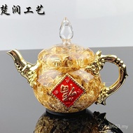 Creative Teapot Gold Foil Fortune to Money Launch Chinese Style Nafu Ornaments New Style Feng Shui O