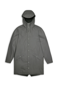 RAINS Long Jacket經典基本款長版防水外套/ Grey灰色/ M/ AW23