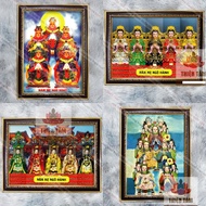 Painting of 5 Mothers of the Five Elements wall hanging 36x48cm in glossy fabric with genuine compos