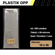OPP plastic Size 10 cm x 26 cm / 10x26 cm / 10 x 26 cm
