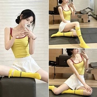 Yellow Pilates Suit Shockproof Running Training Fitness Sports Bra Underwear Vest Dopamine