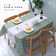 Homie Home ผ้าปูโต๊ะ พลาสติก มินิมอล ลายเขียวกวาง ไอศกรีม 137x90cm/137x180cm
