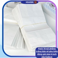 Pack of 10 White Flat Bags to Protect Packaging Accessories Size 6 inches 24x13x8cm - Convenient Mul