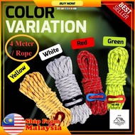 💥🇲🇾 4m Reflective Paracord Outdoor Camping Tent Wind Rope 4mm Shelter Awning Aluminum with Buckle Ad