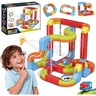 YESHIN Electric Train Set 3D Anti-Gravity Flexible Race Tracks for Kids Ages 3-8, DIY Modular STEM B