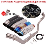 Motorcycle Exhaust System Escape Front Link Pipe Muffler DB Killer For CFmoto NK250 NK250SR NK300 NK