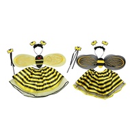 [baoblaze21] Child Bee Costume Set, Halloween Bee Cosplay Clothes Kits, Comfortable Boys Girls Bee Costume Accs for Bee Themed Parties
