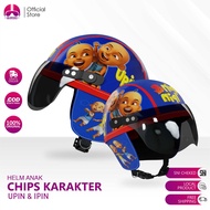 Hijmuku Helm Anak Retro 1 2 3 4 Tahun Lucu Motif Upin Ipin Biru Merah Kaca Riben