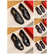 Shoes S1F1H black texture leather loafer men shoes kasut lelaki