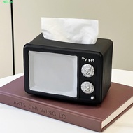 HELIX Vintage TV Tissue Box Ornament, Anti Drop Decorative Vintage TV Tissue Storage Box, Napkin Pap