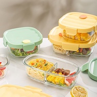 Transparent Sealed Crisper Leakproof Belt Lunch Box Glass Lunch Box Sealed Lunch Box Separated Lunch
