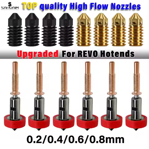 Upgrade Nozzle For Revo Ceramic Hotend Kit Replaceable Nozzles Hardened Brass 0.2/0.4/0.6/0.8mmHeatb