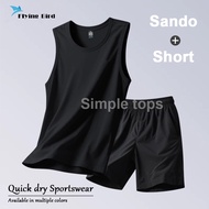Dri-Fit Active Set | Plain Sando + Shorts Unisex Sportswear for Gym,Honeycomb mesh fabric Tank Tops 