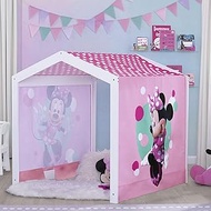 Disney Minnie Mouse Indoor Playhouse with Fabric Tent for Boys and Girls by Delta Children, Great Sleep or Play Area for Kids - Fits Toddler Bed