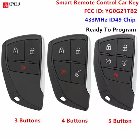 3/4/5 Button Remote Car Key ID49 Chip 433Mhz for Buick Chevrolet GM 2021 2022 YG0G21TB2 Smart Key Fo