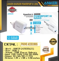 ANKER CHARGER POWERPORT III 20W PD USB C(A2631G21 )POWERPORT III NANO
