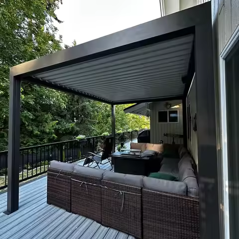Outdoor Modern Aluminium Bioclimatic Pergola 3x3m 3x4m 3x5m 4x4m 5x3m 6x4m Patio Canopy Gazebo Struc