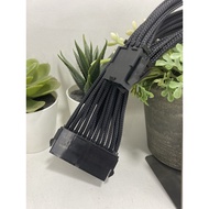 Custom Sleeve 24pin + 2x8 GPU PCIe Cable PC Black Braided 24 8