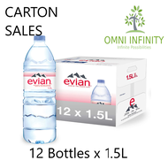 Evian 1.5L Bottle Drinks Carton Sales (12 Bottles per carton)