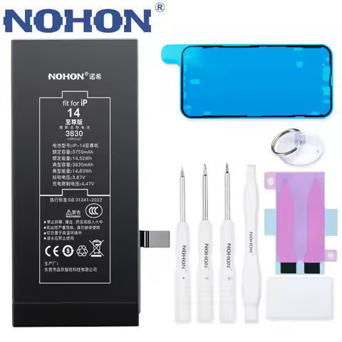 NOHON Battery For Apple iPhone 15 14 13 Mini 12 11 Pro MAX XS X 8Plus 7Plus 8 Plus 7 High Capacity L