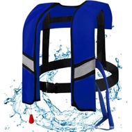 150N Automatic Inflatable Life Jacket, Nylon Material, Adjustable Buckle, with Reflective Strip (Blu