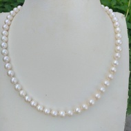 Excellent 6-7mm South Sea Real Natural White Pearl Necklace 18in Dainty AAA+ Round 14K Gold Filled N