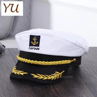 YU-MY สำหรับผู้ใหญ่ทุกเพศเรือยอชท์หมวกกะลาสีสีน้ำเงินกัปตันสีขาวหมวกหมวกsnapbackปรับได้