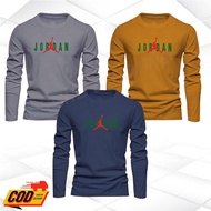 HIJAU MERAH 3pcs T-Shirt Men Women Long Sleeve LOGO PRINT JORDAN LOGO Red TEXT Green DIGITAL Good Quality Material COMBED
