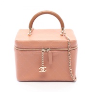 【二手】香奈兒 (Chanel) CHANEL 單肩包 Matelasse A57343 粉紅色/米色皮革 木質手柄 化妝鏈 女士二手 A