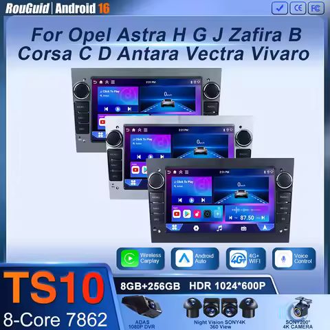 Android 16 Car Radio For Opel Astra H G J Zafira B Corsa C D Antara Vectra Vivaro GPS RDS DSP 4G Car