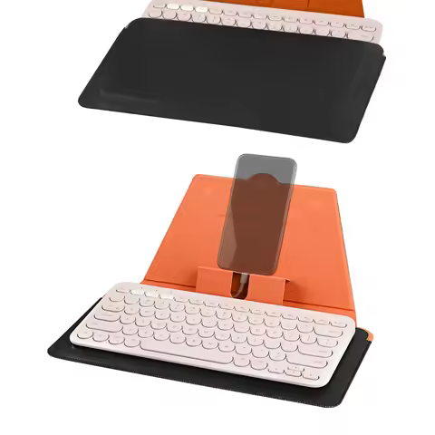 Geekria Compact Keyboard Sleeve Case with Smartphone and Tablet Stand, Keyboard Cover Compatible wit