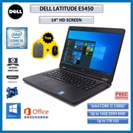 Dell Latitude E5450 Laptop i5-7th Gen 14 inch HD Screen Memory 8GB-12GB Ram Storage 128G-256gb SSD