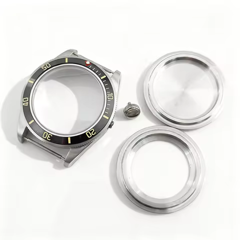 39mm Silver Watch Case Dome Sapphire Crystal Fit NH34 NH35 NH36 ETA2824 PT5000 Automatic Movement Fo