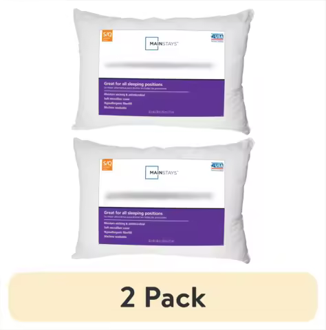 (2 pack) Comfort Complete Bed Pillow, Standard/Queen