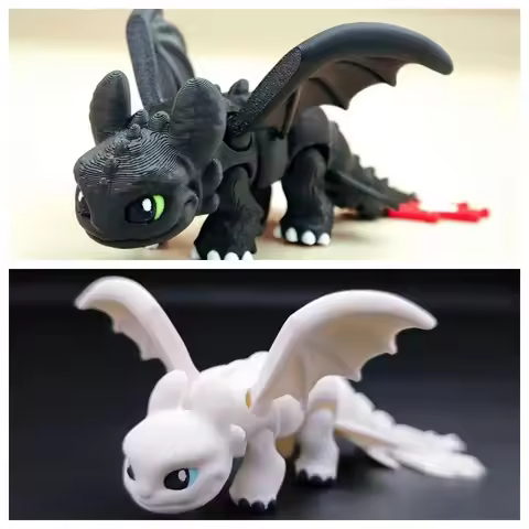 Bandai Anime How to Train Your Dragon Action Figures 3D Printed Toddles Toothless Night Fury Joint M