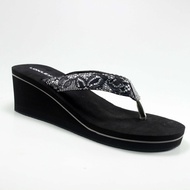 Sandal Wedges Wanita Loxley prisma hitam - abu - 39