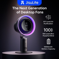 JisuLife Table Fan Pro 3 10000mAh Battery Rechargeable 100 Speed Strong Wind with Air Purifier and R