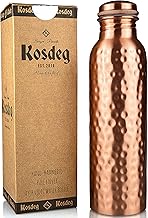 Kosdeg Copper Water Bottle - 34 Oz Extra Large - A Hammered Ayurvedic Pure Copper Vessel For Drinking - Drink More Water, Lower Your Sugar Intake And Enjoy The Health Benefits Immediately