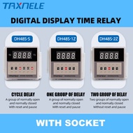 TAXNELE DH48S-2Z DH48S-1Z DH48S-S Digital Timer Relay AC110V 220V DC 12V 24V With Relay Base DH48S