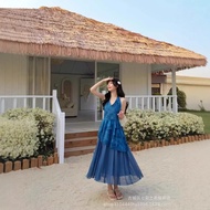 [NUONUO] Fashion 26 Years 04-08 This Year's Niche Style Super Fairy Blue Unique Seaside Vacation Dre