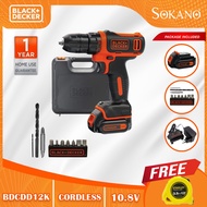 BLACK + DECKER BDCDD12K Li-Ion Cordless Drill 10.8V