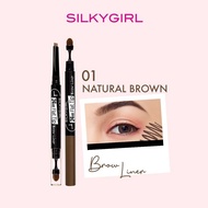 SILKYGIRL Cosmetic 24HR Flat Tip Brow Liner ( 01 Natural Brown ) ( 02 Dark Brown ) - GE0253