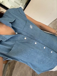 VRT - Double pockets denim top (VRT BASIC)