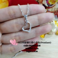 925 Sterling silver Inlaid Stone Heart pendant * (925 silver pendant) roket