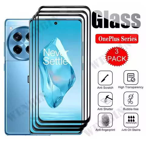 3 Pcs Tempered Glass For OnePlus 13 12R 12 11 10 9 Pro Nord CE 3 2 Lite N300 N200 N30 N20 Curved Ful