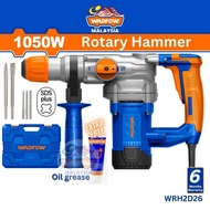 WADFOW Rotary hammer 1050W + 3Pcs SDS plug drill bits + 2Pcs Chisel bits + oil grease 电动旋锤 - WRH2D26