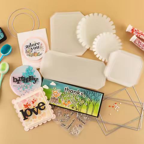 3" 3.5" 4.25" 4"x5.25" 3"x8" Clear Flat Shaker Covers For Shaker Cards Making Plastic Transparent Sh