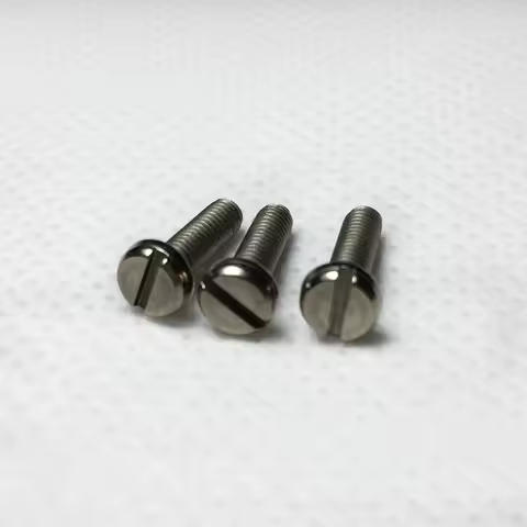 YTJYNHM 4Pcs M2.5 GR2/TA2 Pure Titanium Screws Slotted Cylinder Head Screw Titanium Bolts 4mm-20mm L
